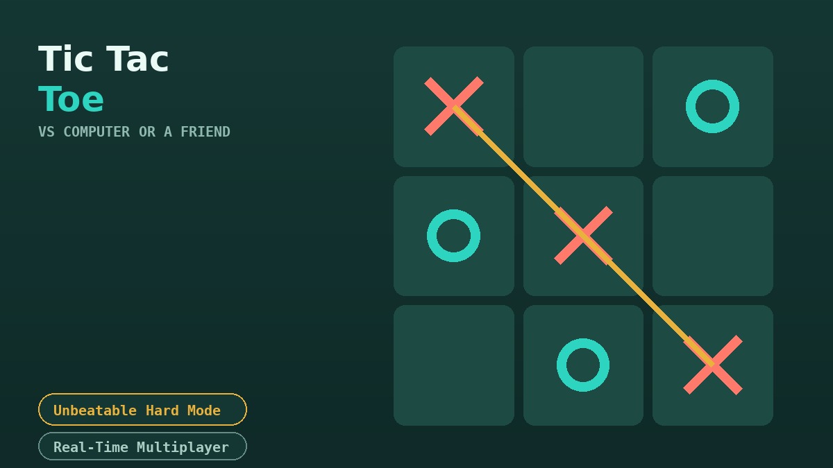 Tic Tac Toe, free online game vs computer or multiplayer